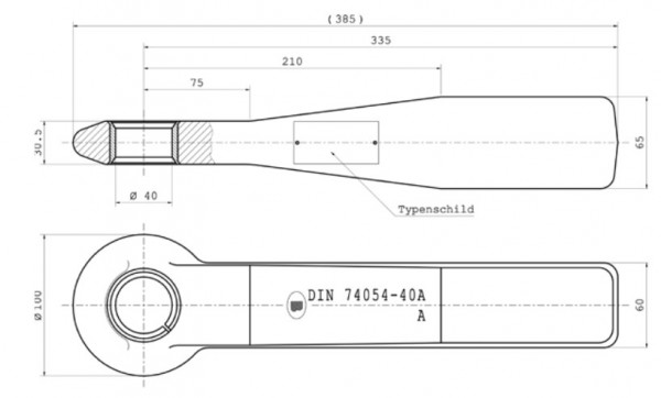 Z-066 40 mm Zugöse (geschlitzte Buchse) ohne Typenschild Bestell-Nr. 30000857