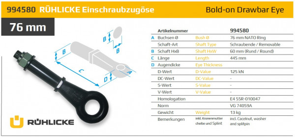 994580 Ringzugöse 76 mm NATO mit Schraubende