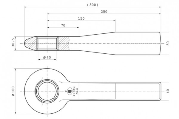 Z-013.1 50x40 mm Einschweißzugöse