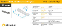 50 mm Einschweißzugöse 65 x 60 mm Vollschaft